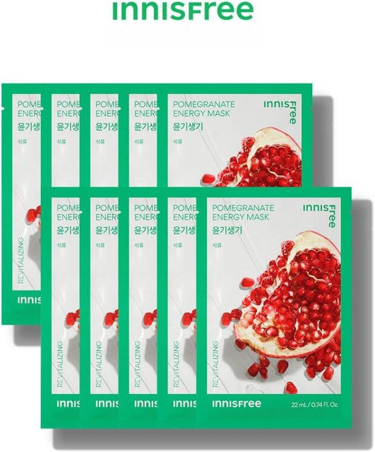 Innisfree Granatapfel Energie Maske, 22 ml, 10 Stück, Gesicht - Bild 1