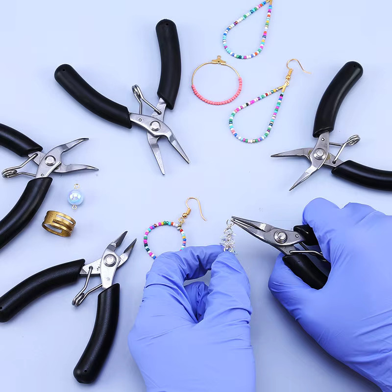 SMI Fine Schmuckwerkzeug-Set aus Edelstahl in Gelb mit Spitzzange, Rundzange und Drahtschneider für die Schmuckherstellung und Perlen-Reparatur - Bild 3