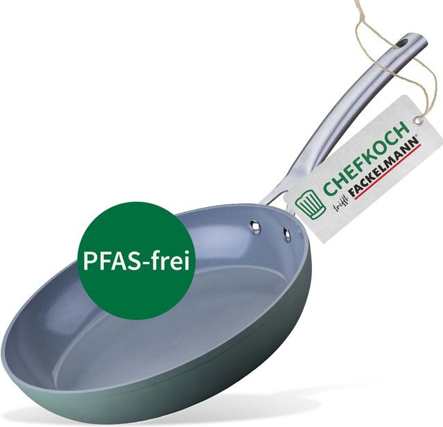Fackelmann Bratpfanne Stuttgart mit keramischer Antihaft-Besch coating in Grau und Grün, Durchmesser: 28 cm - Bild 1