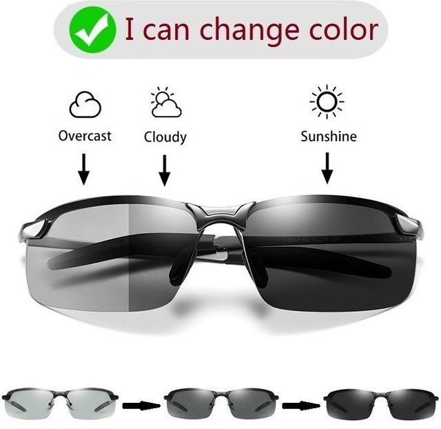 Polarisierte Sonnenbrille für Männer, rectangular, Metal, Photochrome - Bild 1