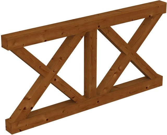 Skan Holz Brüstung Andreaskreuz aus Fichte in Nussbaum, B: 170 cm, H: 84 cm - Bild 1