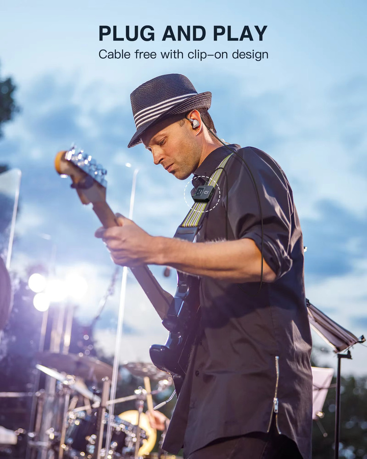 Lekato MS-20 Wireless In-Ear Monitoring System in Schwarz mit 30 Stunden Akkulaufzeit und 1 Tx zu 2 Rx Set für kristallklare Live-Überwachung - Bild 2
