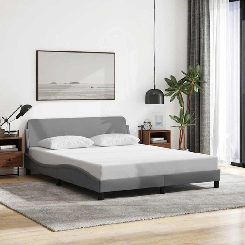Vidaxl Polsterbett Modern in Grau, Stoffbezogen, B/T: 160 x 200 cm - Bild 1