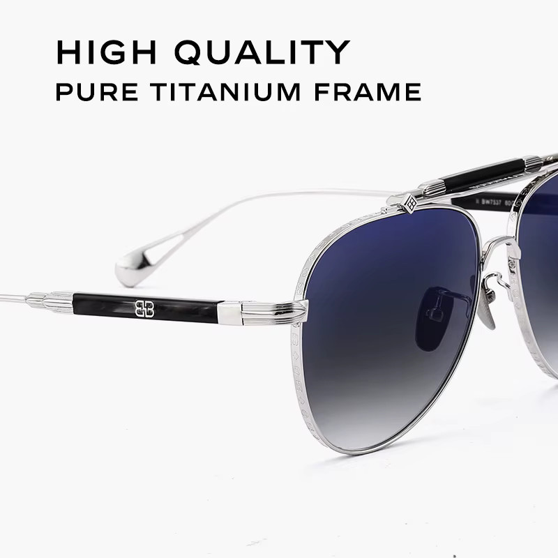 CAPONI CP7537 Sonnenbrille, Pilot, Titan, silber, Herren, polarisiert - Bild 2