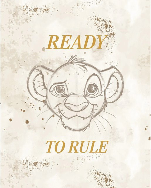 Komar Wandbild Disney The Lion King Ready to Rule, Beige, Breite: 40 cm, Höhe: 50 cm - Bild 1