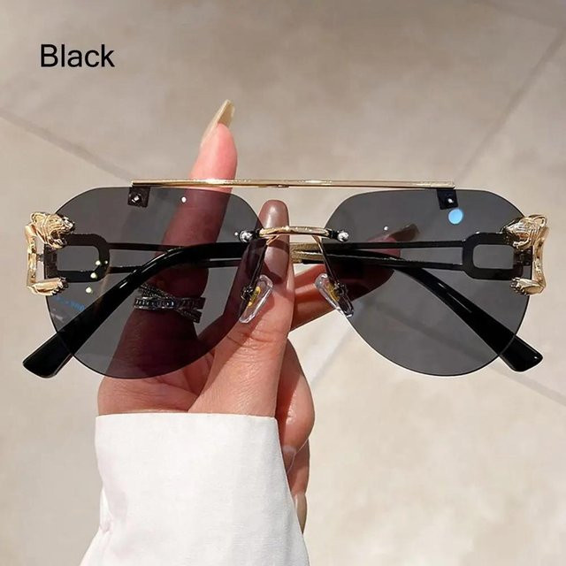 Sonnenbrille randlos, square, Unisex, Metall, schwarz - Bild 1
