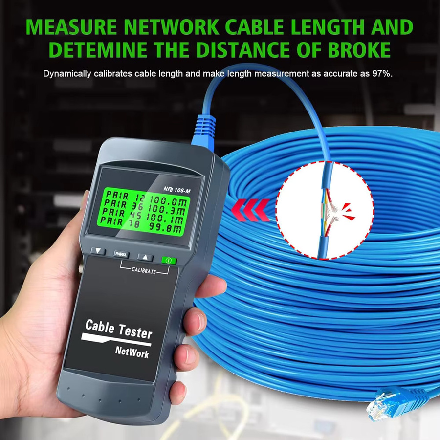 NOYAFA NF-8108M Professioneller Netzwerkkabeltester mit Längenmessung und Kabelverfolger in Schwarz - Bild 4