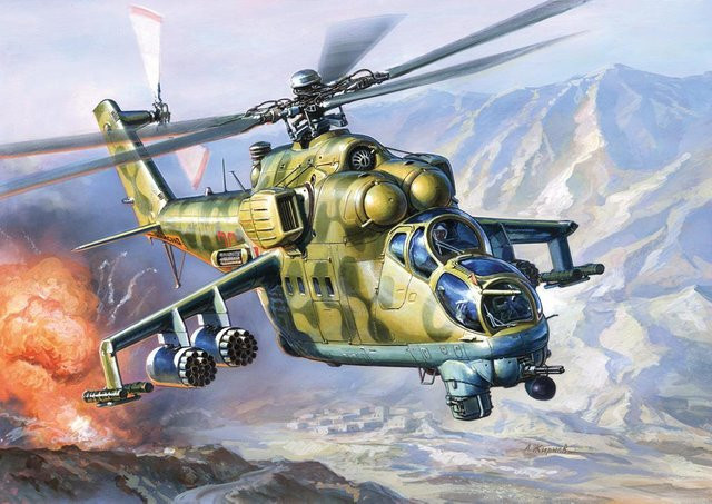 Zvezda Helikopter Mi-24V Hind C, Modell, 1:72, Grün - Bild 1