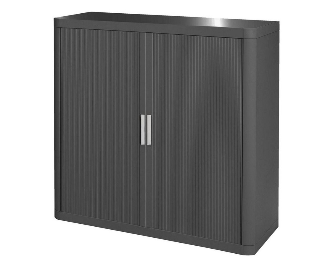 Rollladenschrank easyOffice Korpus anthrazit mit farbigen Lamellen und farbigem Griff - Bild 1