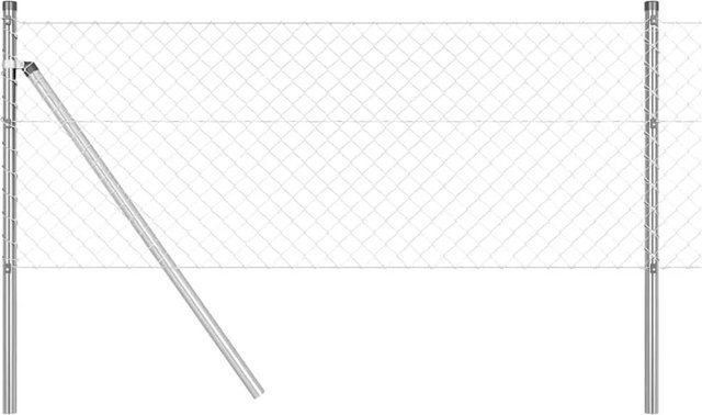 vidaXL Zaunpfosten aus Stahl in Silber, quadratisch, Höhe: 0,6 m, Breite: 40 mm, Tiefe: 40 mm - Bild 1