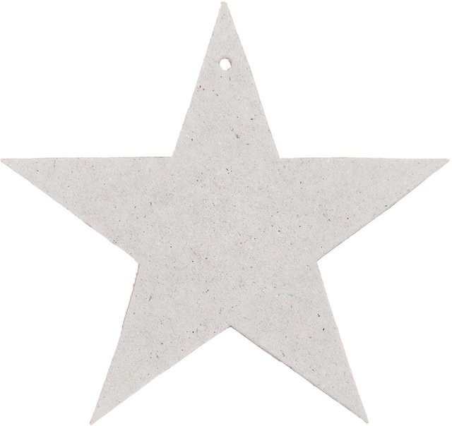 Rico Design Weihnachtsdeko Anhänger Stern aus Graupappe, Grau, 6 Stück - Bild 1