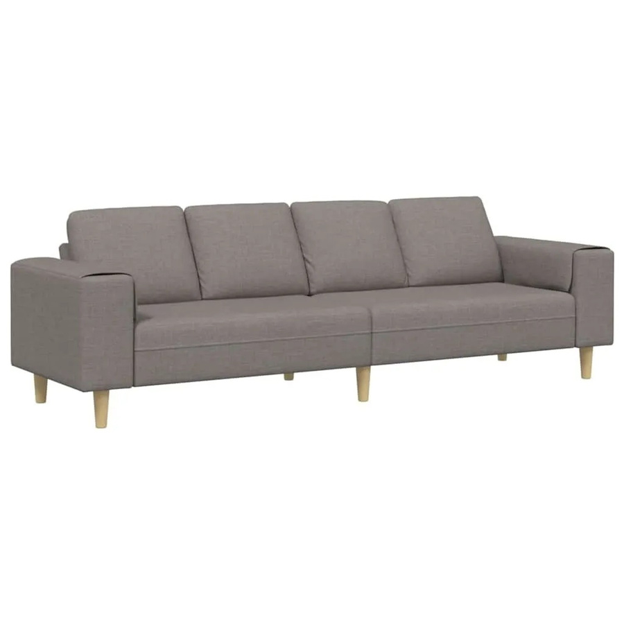 vidaXL Wohnzimmer Couch in Taupe, modernes Polstersofa mit Stoffbezug, B/T/H: 250 x 77 x 76 cm - Bild 2