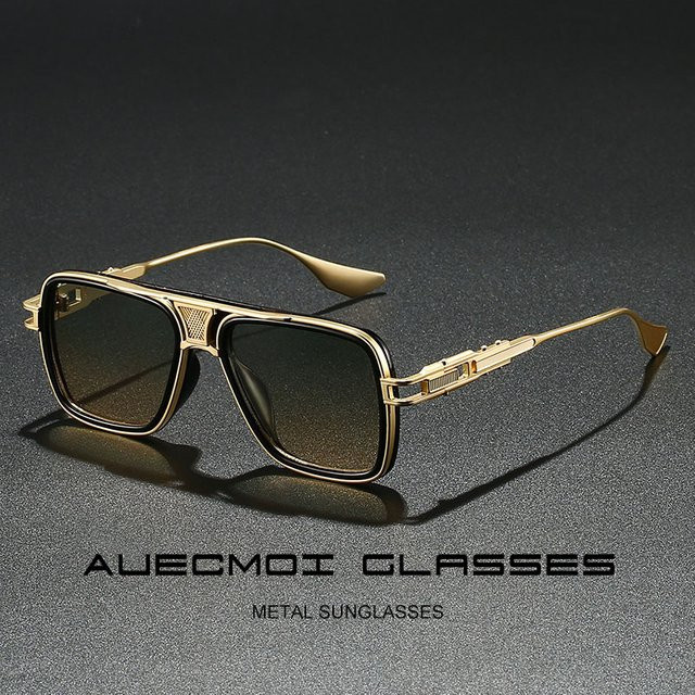 TOYEARN Aviator Sonnenbrille, Metall, Vollrand, Gold, Unisex - Bild 1