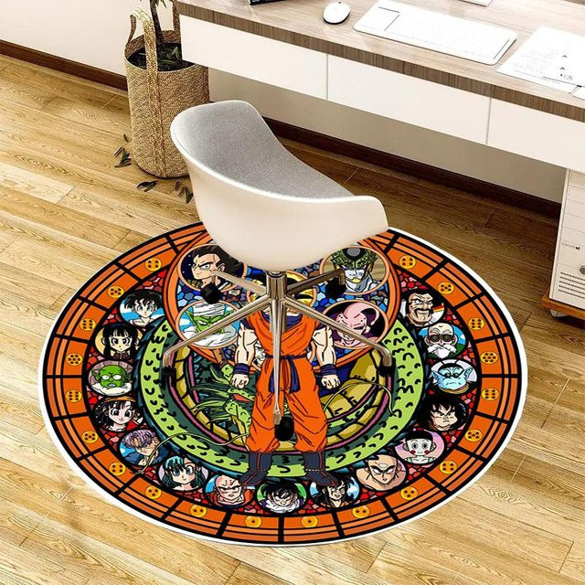 Runder Dragon Ball Teppich von Lumi Home in Bunt, Durchmesser: 100 cm, aus Polyester, waschbar und rutschfest - Bild 1