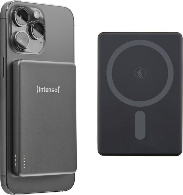 Intenso Magnetic Wireless Powerbank MW5000, 5000 mAh, Grau, USB-C - Bild 1