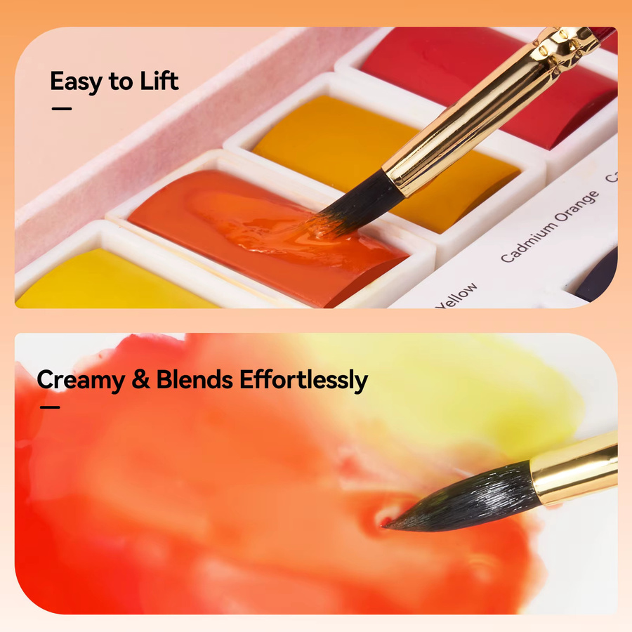 Arrtx Aquarellfarben-Set mit 24 Vollfärbepfännchen in Multicolour, lichtbeständig und ungiftig für Skizzen und Illustrationen - Bild 3