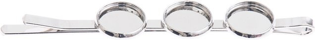 Rico Design Haarnadel aus Metall in Silber mit drei runden Klebeflächen - Bild 1