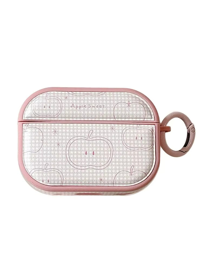 Pink Line Apple Grid Pattern Kunstleder Kopfhörerhülle mit Magnet und Haken für AirPods 1, 2, 3, 4 und Pro 2 - Bild 4