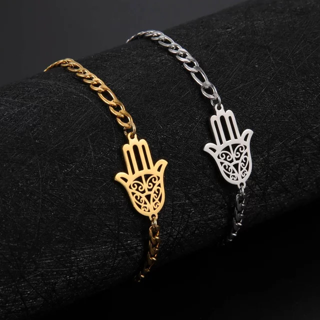 Skyrim Armband Hamsa Hand der Fatima, Edelstahl, Unisex - Bild 1