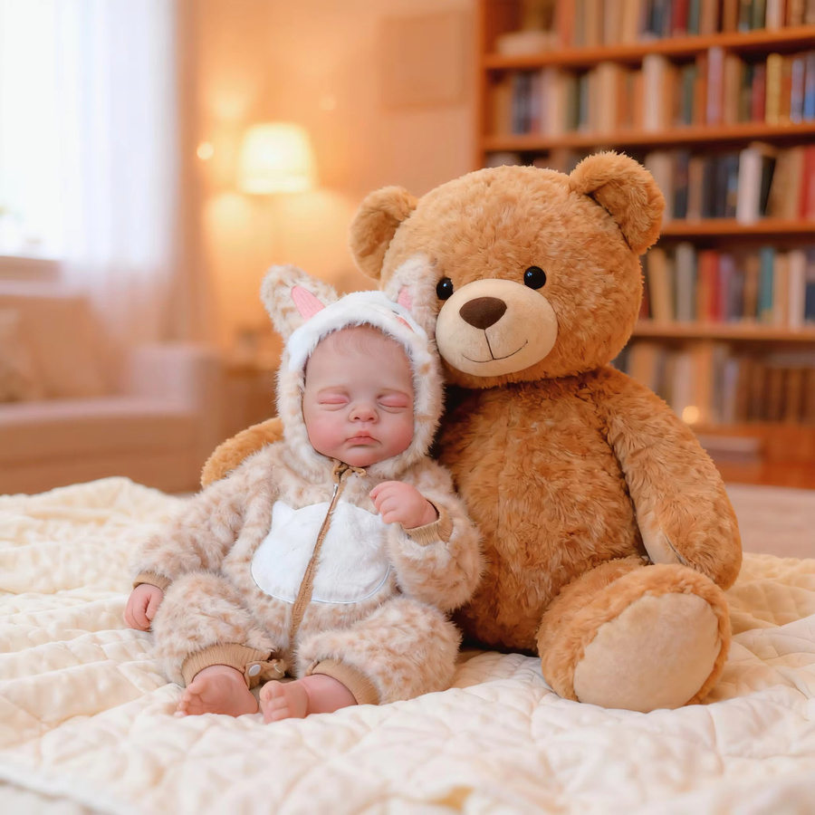 NPK Babypuppe Irys, 18 Zoll, handgefertigt, Sammlerstück, Kunstpuppe - Bild 2