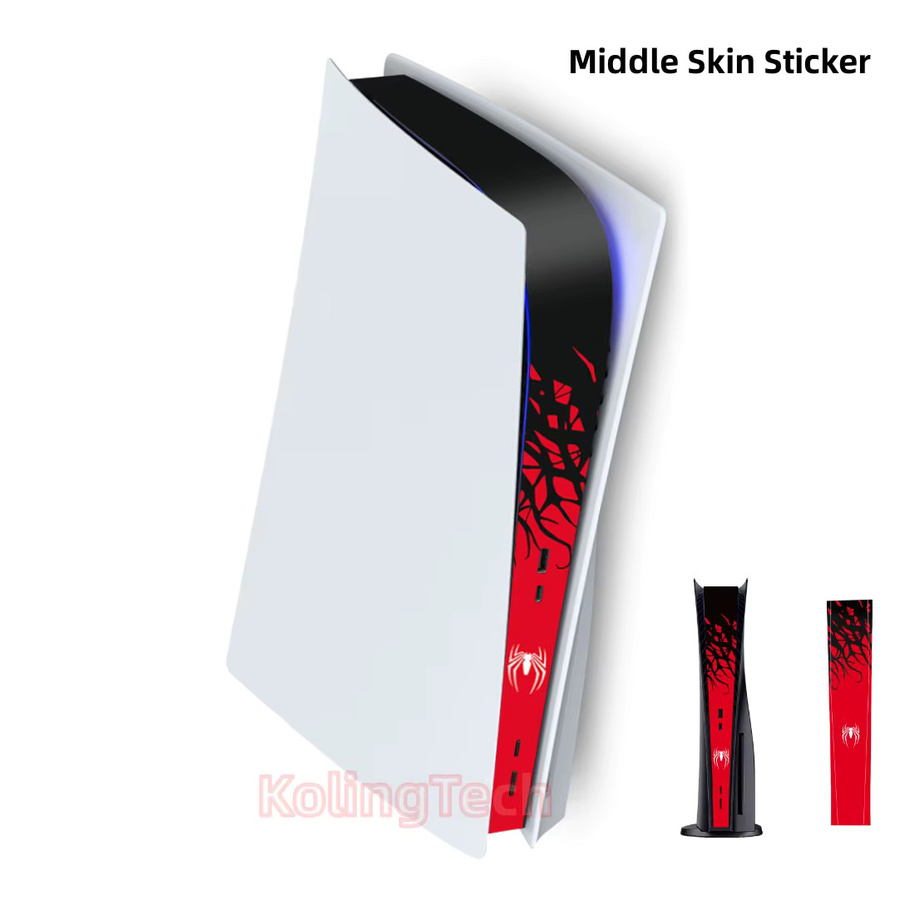 JazPlate Vinyl Skin Aufkleber für PlayStation PS5 Konsole mit integriertem mittlerem Spider Design für die Lightbar - Bild 4