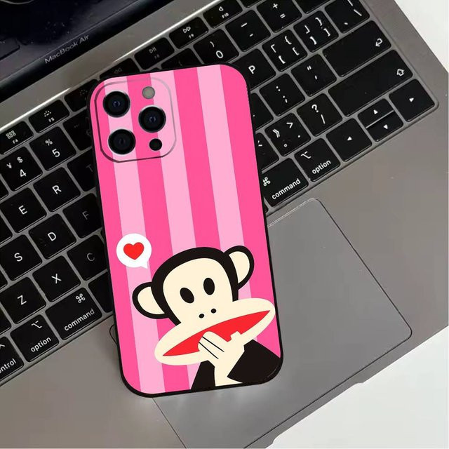 P-Paul Handyhülle aus weichem Silikon für iPhone 17, 16, 15, 14, 13, 12, 11 (Plus, Pro, Max, XS) in Schwarz und Pink - Bild 1
