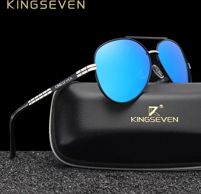 Kings even brand Sonnenbrille Aviator, Vollrand, Metall, polarisiert, Unisex - Bild 1
