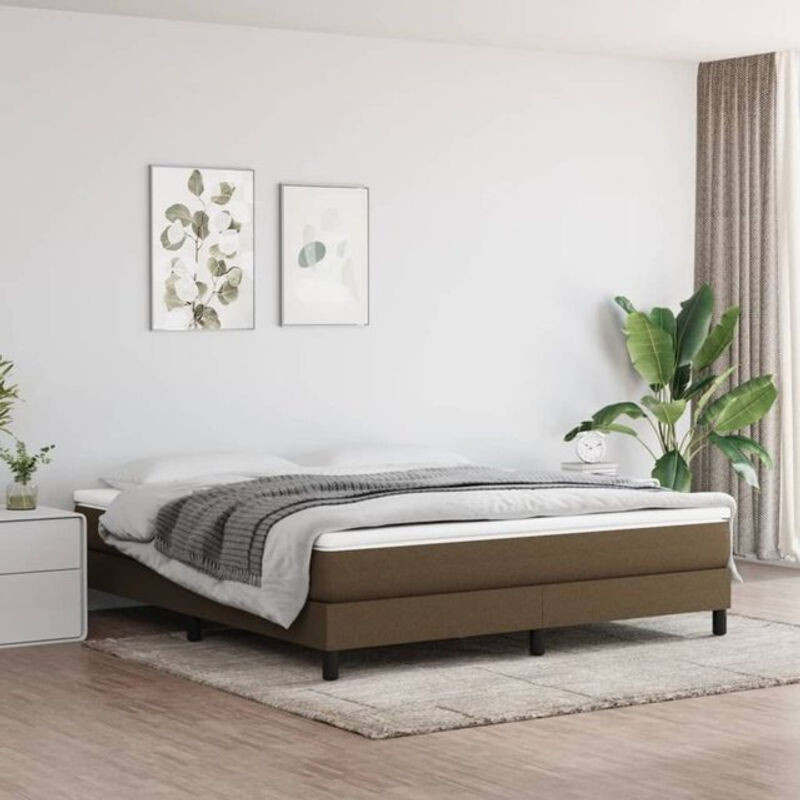 vidaxl Boxspringbett aus Stoff und Holzwerkstoff in Braun, B/T/H: 180 x 200 x 25 cm - Bild 1