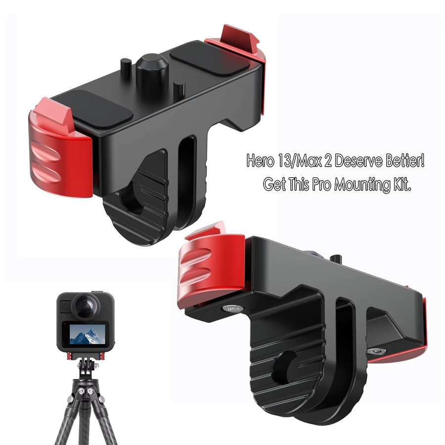 Dual Lock Quick Release Magnetische Basis Action Kamera Ständer Halterung mit 1/4 Zoll und Arri Anschluss für GoPro Hero 13 und GoPro MAX 2, Schwarz - Bild 2