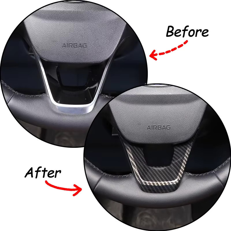 Suetlcoity Lenkradabdeckung Zierleiste im Carbon-Look für Ford Maverick 2022-2026, Schwarz - Bild 2