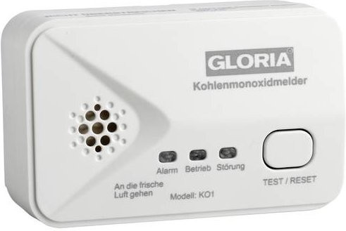 Gloria KO1 Kohlenmonoxid-Melder, batteriebetrieben, Weiß - Bild 1