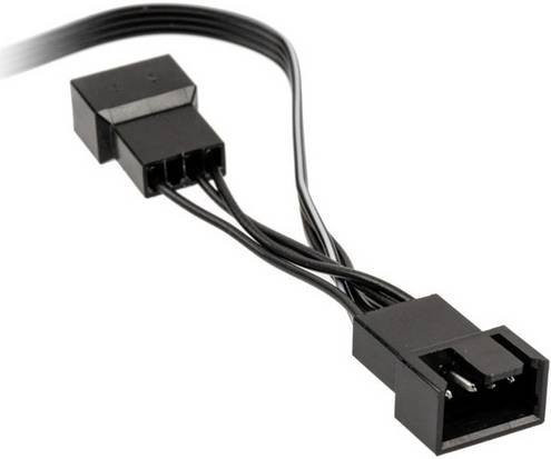 Kolink PC-Lüfter Y-Kabel Schwarz mit 1x 4-poliger und 2x 4-poliger Buchse, 0,35 m - Bild 1