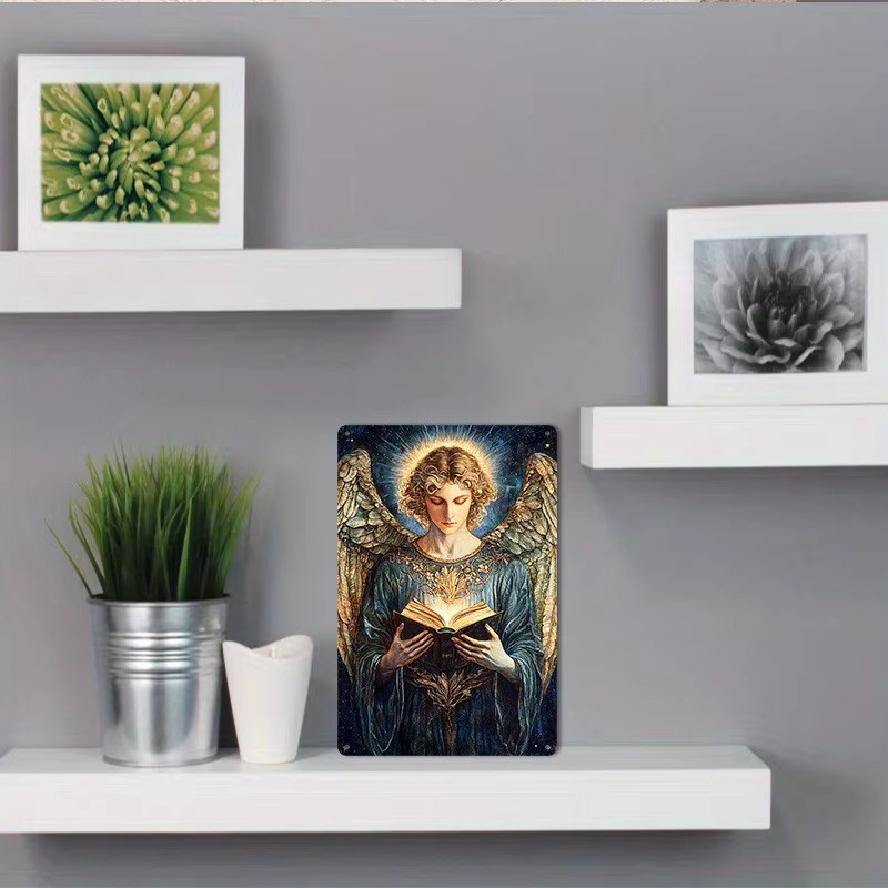 Engel Uriel Wandkunst aus Aluminiummetall von CIFBUY, Mehrfarbig, B: 20,32 cm, H: 45,0 cm - Bild 3