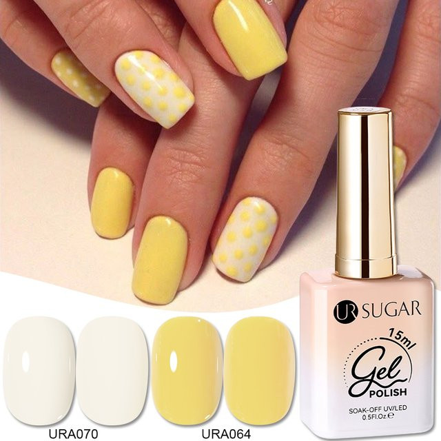 UR SUGAR Gel-Nagellack, Hellgelb, 15 ml - Bild 1