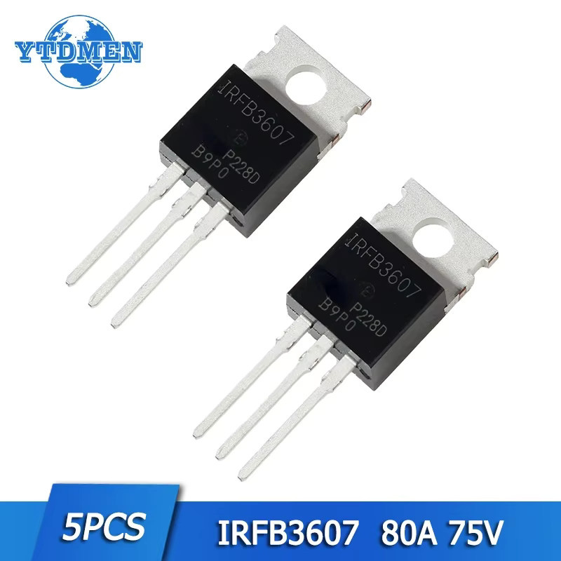 5er-Set YTDMEN IRFB3607PBF N-Kanal-MOSFET Feldeffekttransistoren, 75V 80A, Farbe: Schwarz - Bild 2