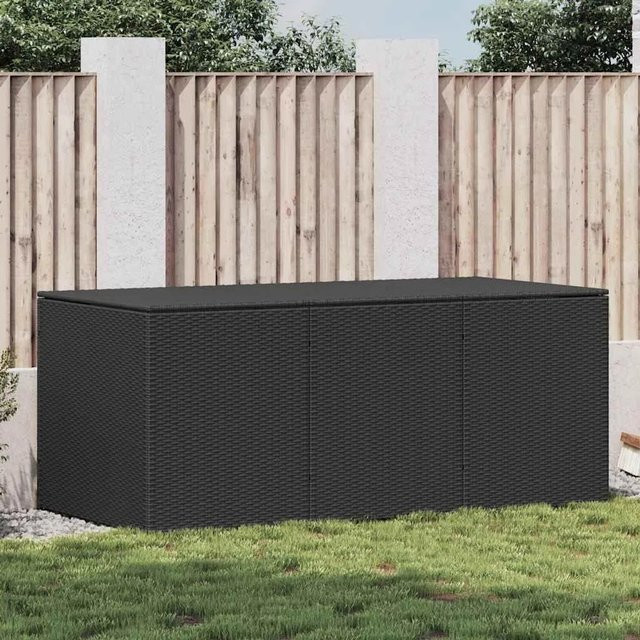 Furnicato Gartenbox aus Poly Rattan in Schwarz, B/T/H: 180 x 90 x 70 cm - Bild 1