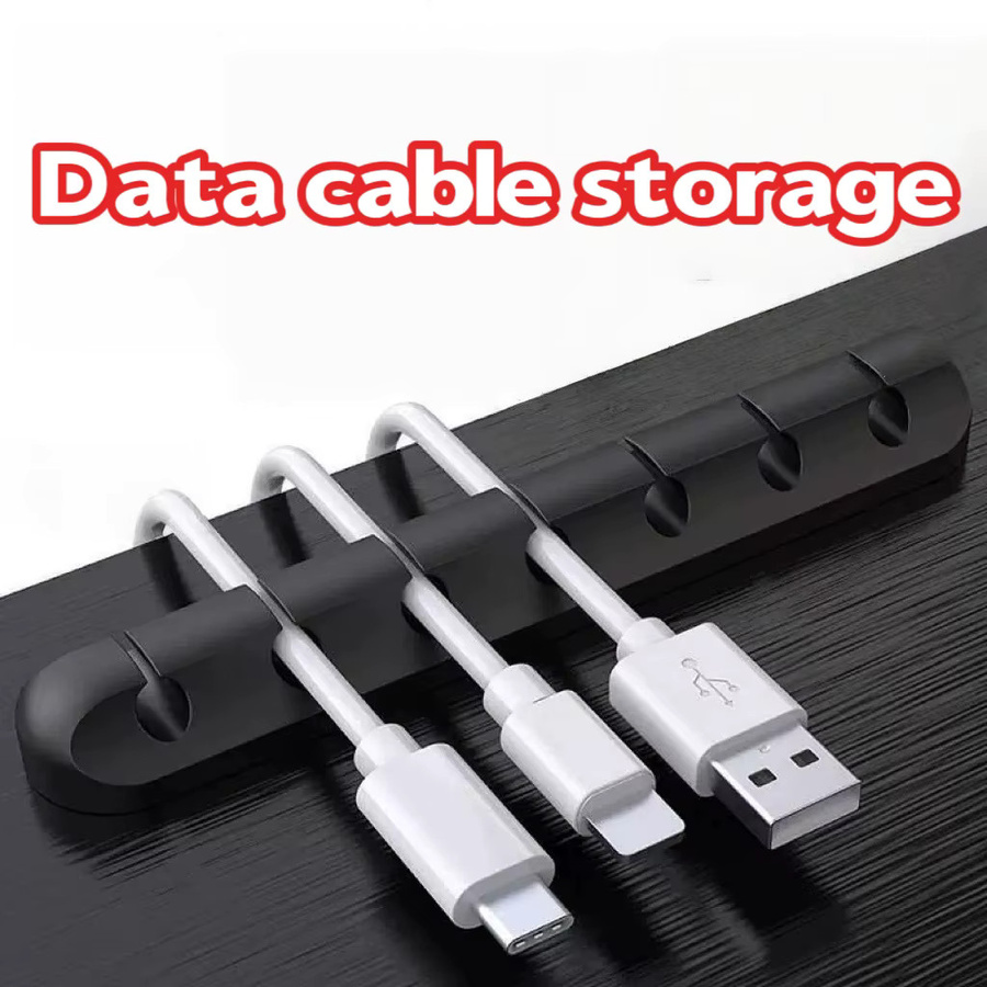 Schreibtisch-Kabelmanagement Kabel-Organizer mit 5/7-Loch-Clips für Telefon und Laptop in Schwarz - Bild 4