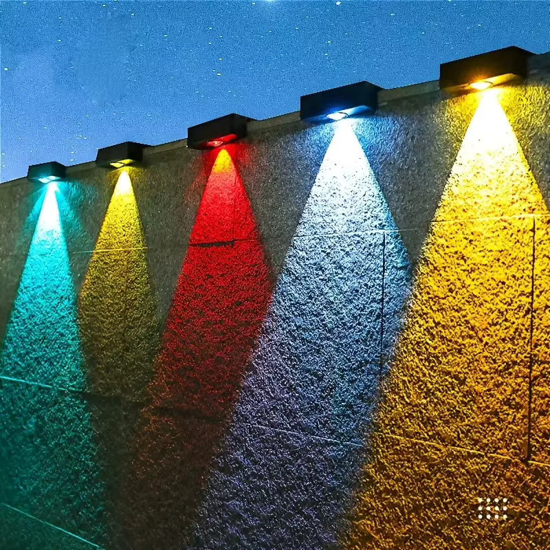 TLEDMP Solar Wandlampe für Garten und Außenbereich, Wasserdichte Solarleuchte in Schwarz, Modernes Design für Haus, Hof und Zaun - Bild 3