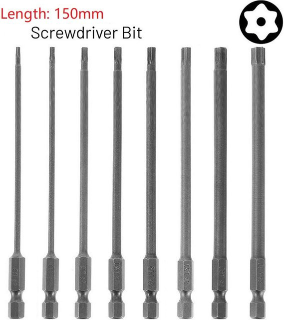 Vibratite Magnetischer Torx Schraubendreher Satz mit Sicherheitsbits T8 bis T40, 150 mm - Bild 1