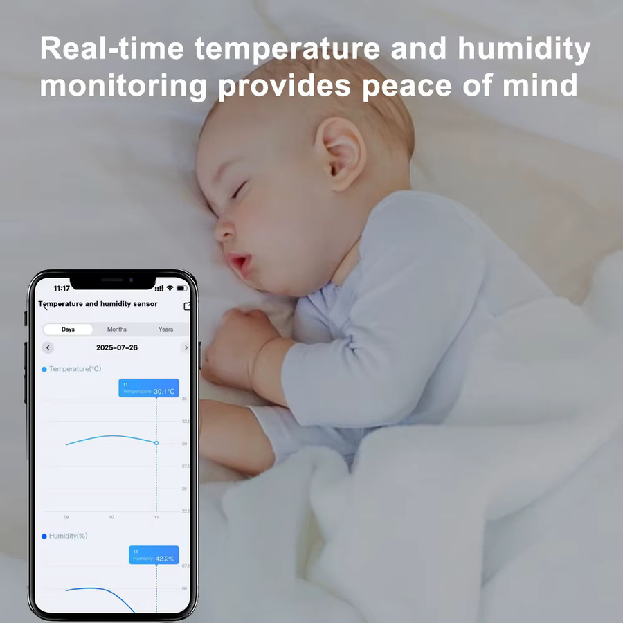 Lincukoo Smart Zigbee 3.0 Temperatur- und Feuchtigkeitssensor in Weiß für Smart Home Assistant mit Zigbee2MQTT und Ewelink Unterstützung - Bild 2