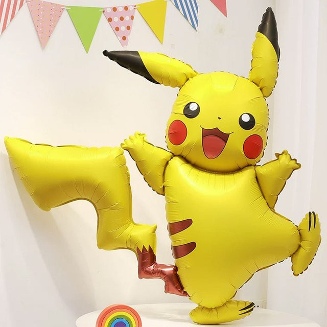 Pokemon Partydeko Pikachu und Charmander Ballon-Set für Kinder Geburtstage in Gelb - Bild 1