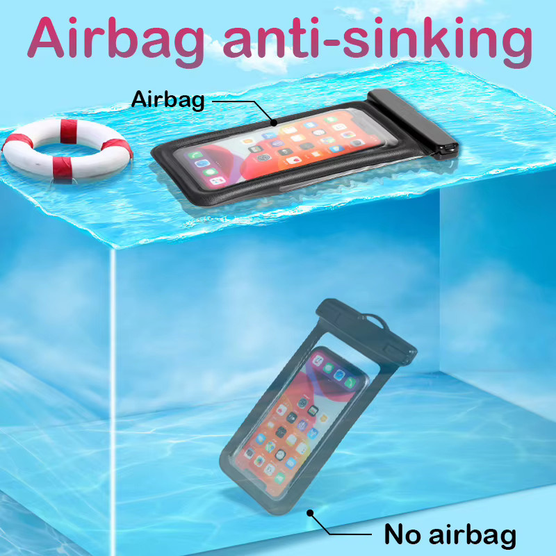 Wasserdichte Schwimmtasche als Handyhülle mit Riemen für iPhone, Samsung und Xiaomi in Schwarz - Bild 4