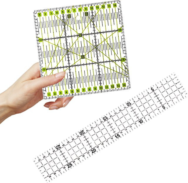 ZYF Messlineal aus Acryl für Quilting und Patchwork, transparentes Schneidewerkzeug und Nähwerkzeug für Handarbeiten - Bild 1