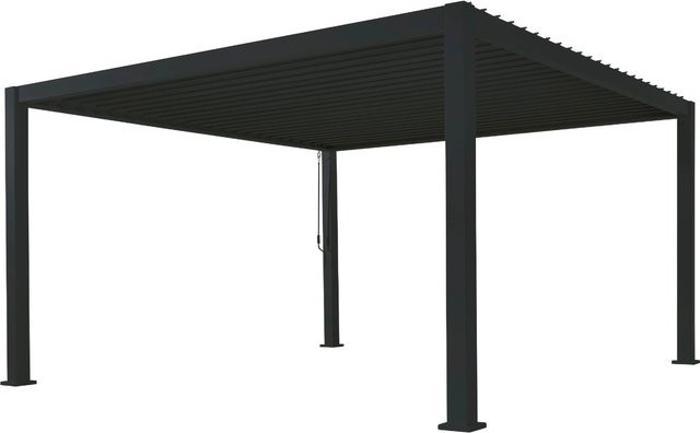 Barths Terrassenüberdachung Cadiz mit Lamellendach aus Aluminium in Anthrazit, B/T/H: 360 x 360 x 250 cm - Bild 1
