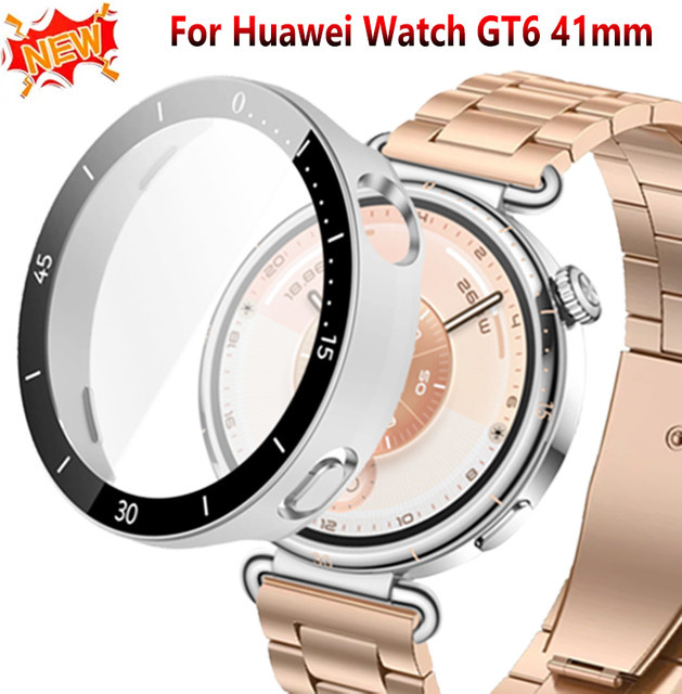 Schutzhülle und Glas für Huawei Uhr GT6 41mm, Schwarz - Bild 1