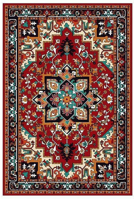 Karpetti Teppich im Persischen Retro-Stil, Rot, B/T: 120 x 160 cm - Bild 1