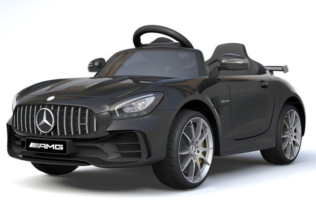 TPFLiving Mercedes GT R Elektro-Kinderauto, schwarz, mit Ledersitz und Sicherheitsgurt - Bild 1