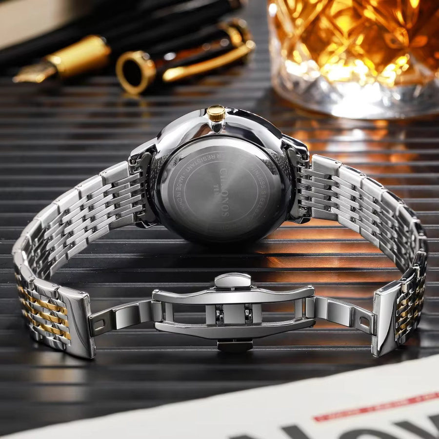 CHRONOS Armbanduhr, Quarz, Edelstahl, Herren, Datum, wasserdicht - Bild 4