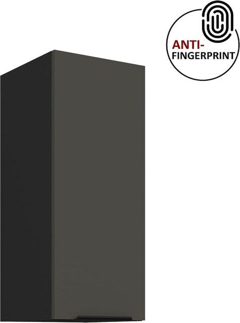 Küchen Hängeschrank ARIA Graphite matt in Anthrazit mit zwei Einlegeböden - Bild 1