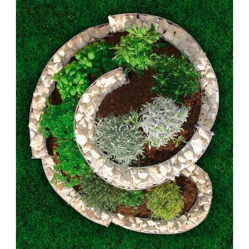 Bellissa Gabionen-Kräuterspirale aus Stahl in Silberfarben, B/T/H: 90 x 60 x 110 cm - Bild 3